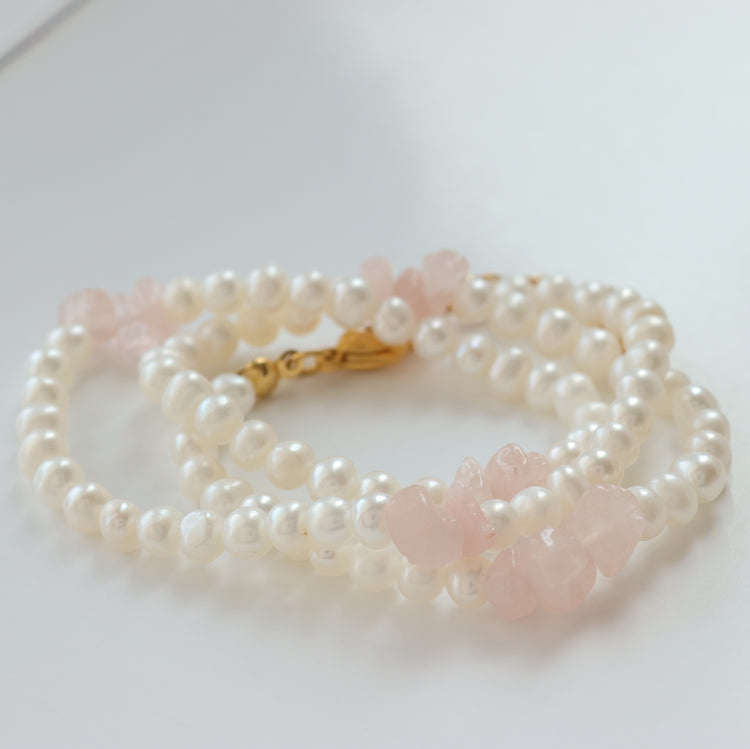 PINK STONE PEARL NECKLACE
