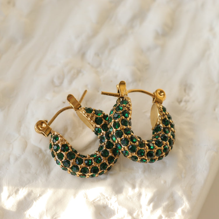 EMERALD 18K GOLD EARRINGS