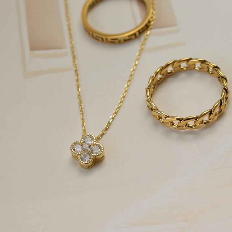 S925 SILVER FLOWER NECKLACE