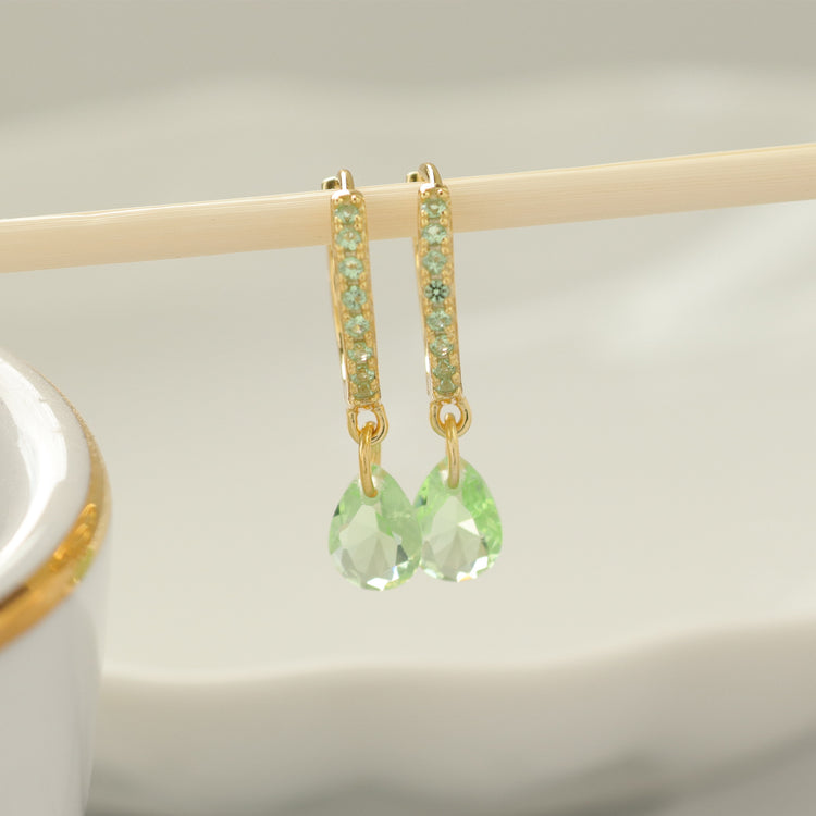 GREEN WATER DROP EARRINGS