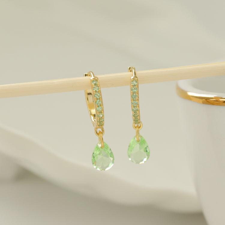 GREEN WATER DROP EARRINGS