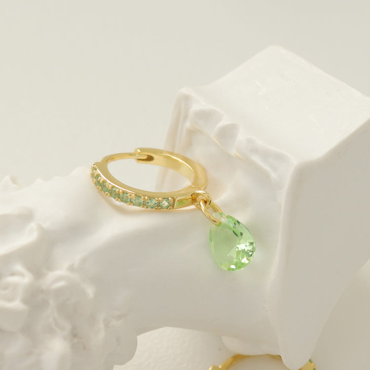 GREEN WATER DROP EARRINGS