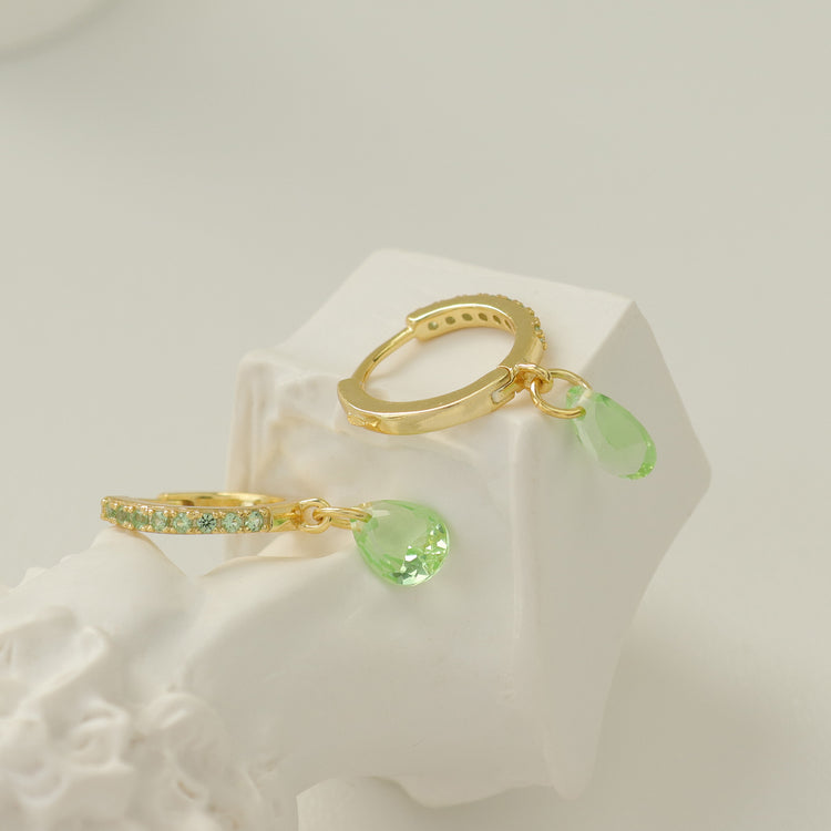 GREEN WATER DROP EARRINGS