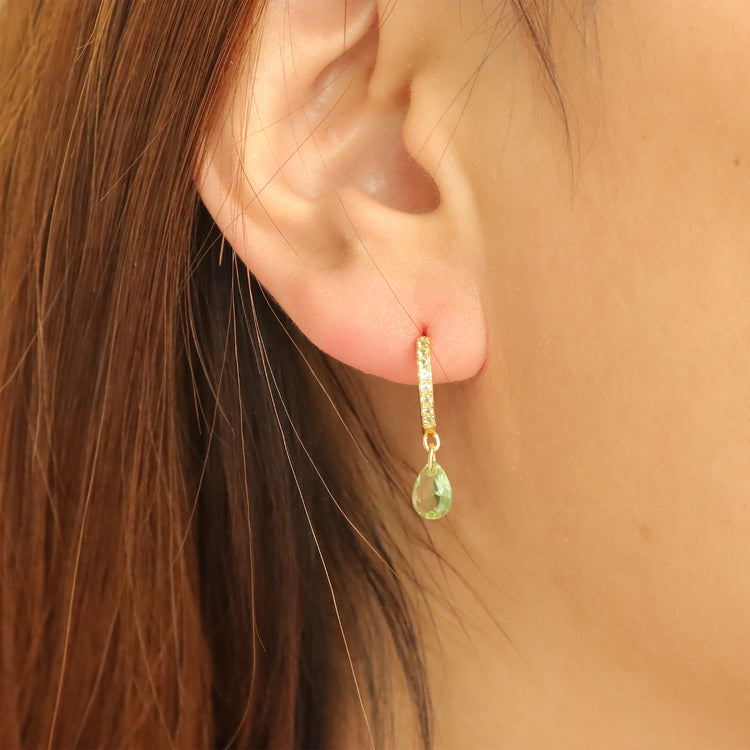 GREEN WATER DROP EARRINGS