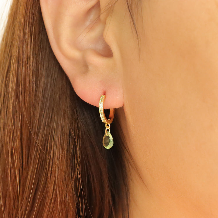 GREEN WATER DROP EARRINGS