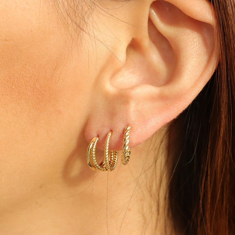 TWIST HOOP EARRINGS 13MM