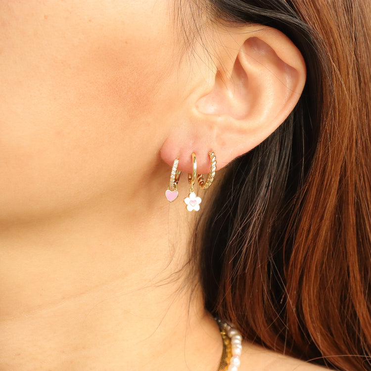 FLOWER HEART EARRINGS