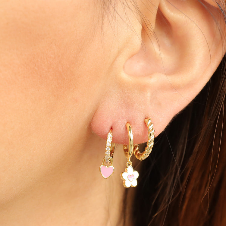FLOWER HEART EARRINGS
