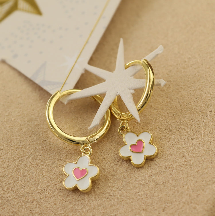 FLOWER HEART EARRINGS