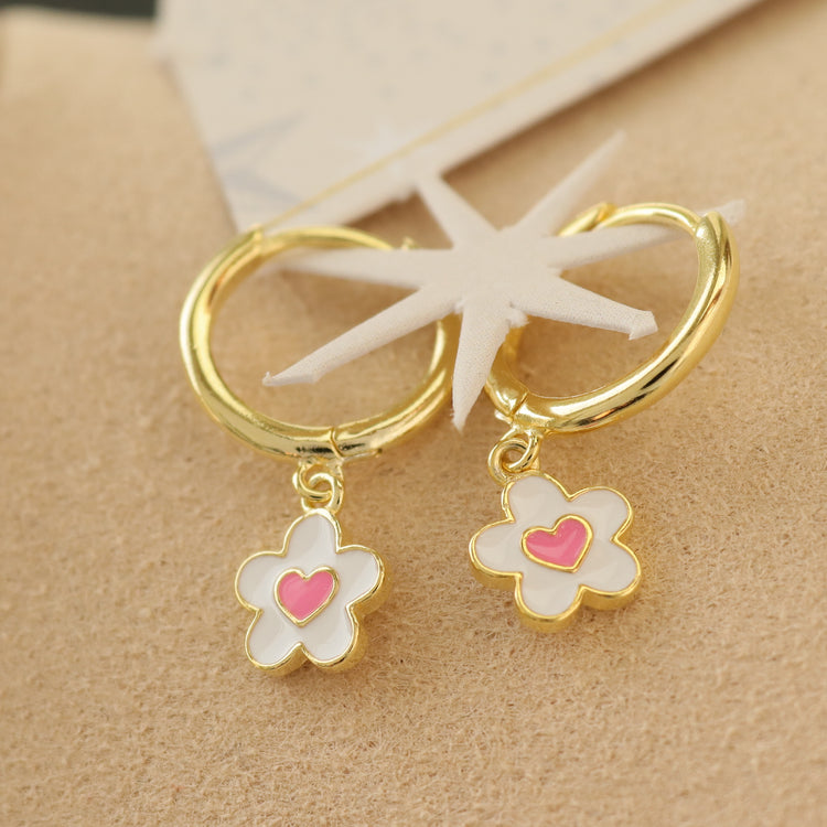 FLOWER HEART EARRINGS
