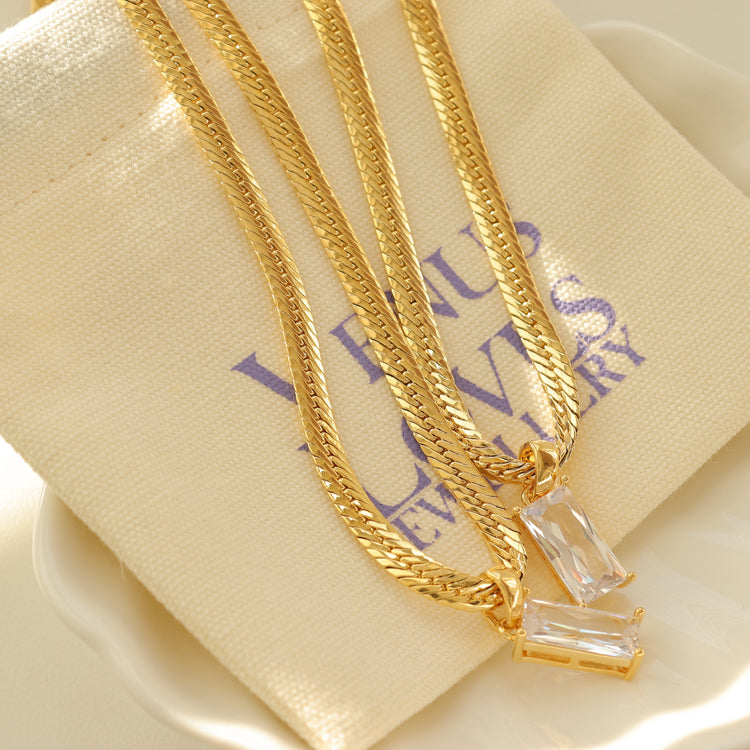 CRESCENT CRYSTAL NECKLACE