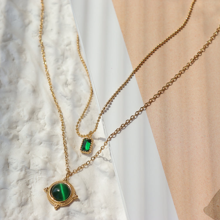 EMERALD CHARM NECKLACE