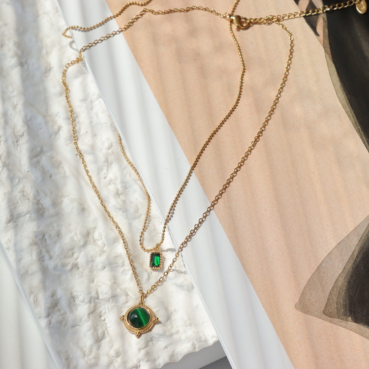 EMERALD CHARM NECKLACE