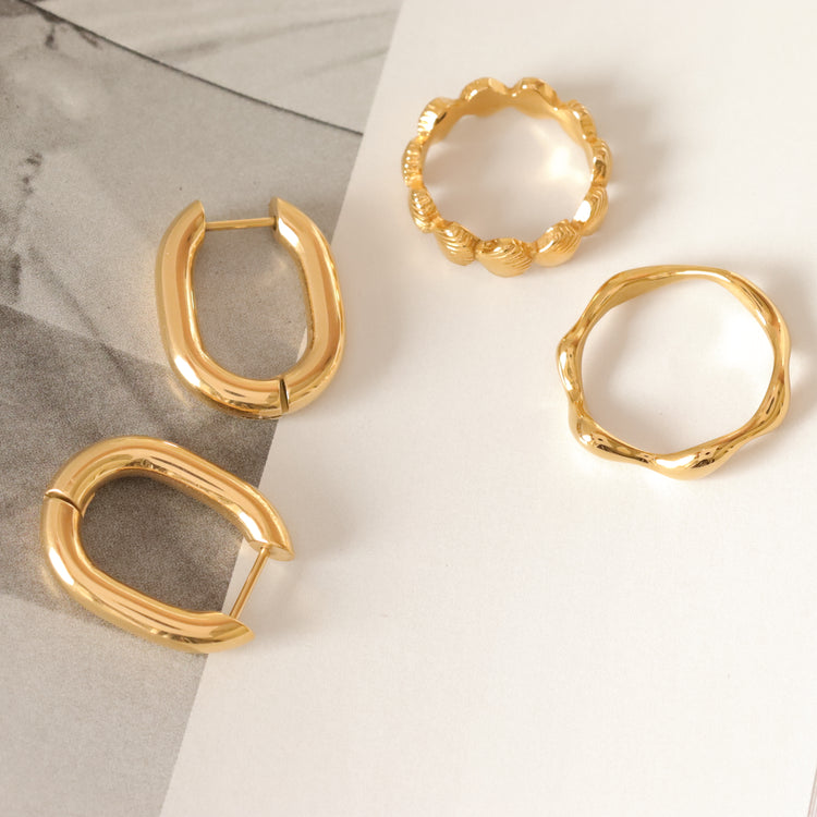 LINK UP HOOP EARRINGS