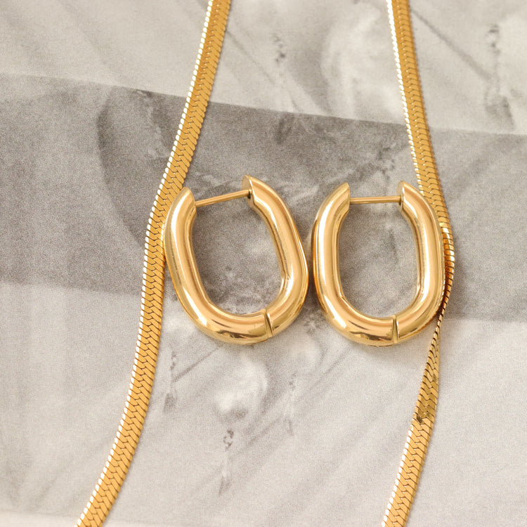 LINK UP HOOP EARRINGS
