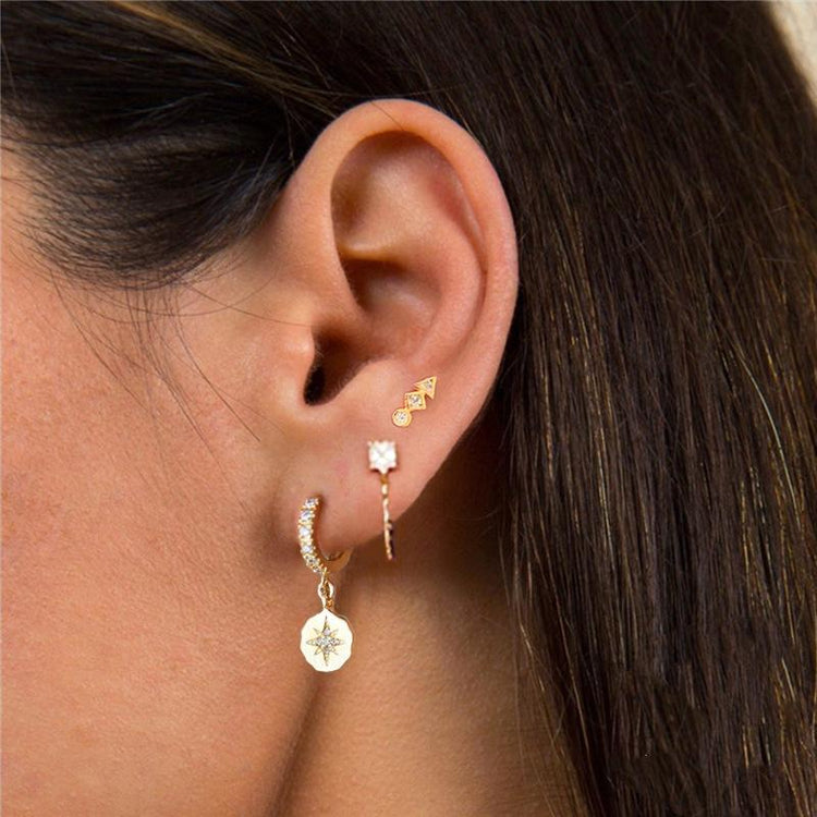 STAR COIN MINI HOOP EARRING-VENUS LOVES JEWELLERY