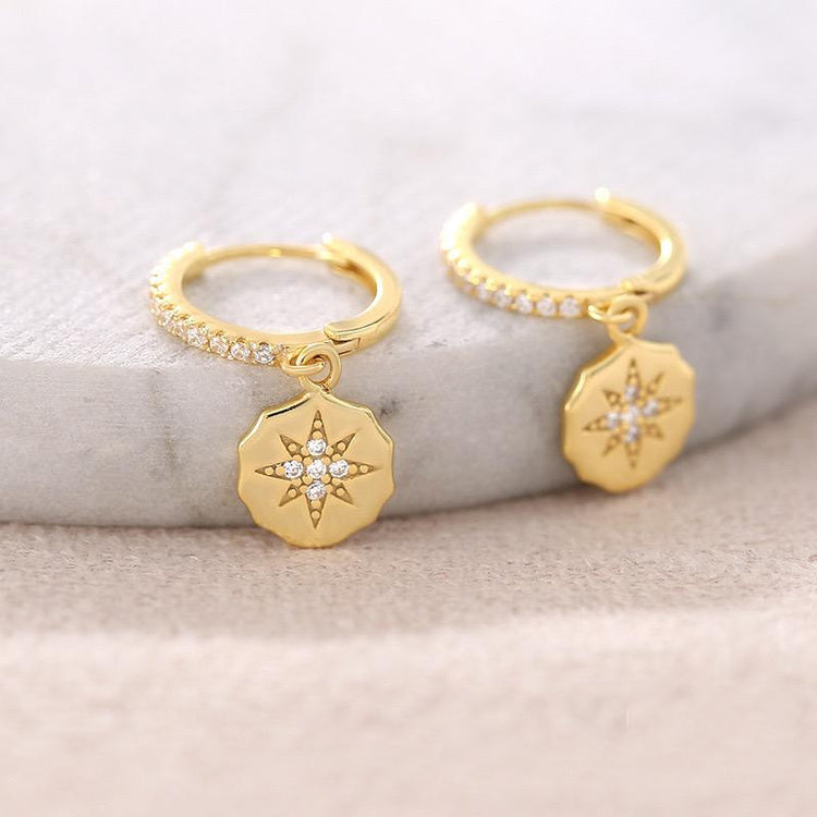 STAR COIN MINI HOOP EARRING-VENUS LOVES JEWELLERY
