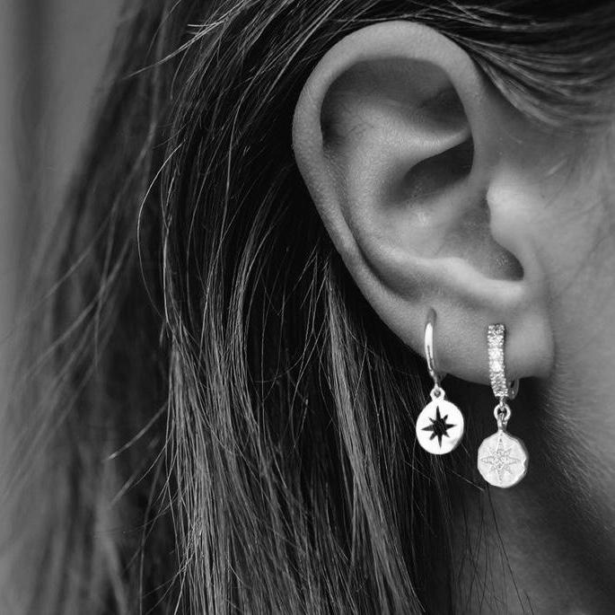 STAR COIN MINI HOOP EARRING-VENUS LOVES JEWELLERY