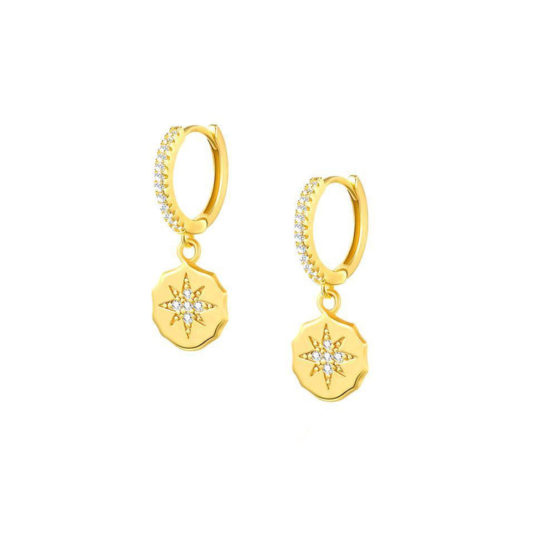 STAR COIN MINI HOOP EARRING-VENUS LOVES JEWELLERY