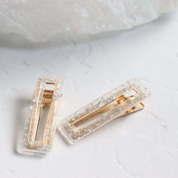 TRANSPARENT GOLD HAIR CLIP-VENUS LOVES JEWELLERY