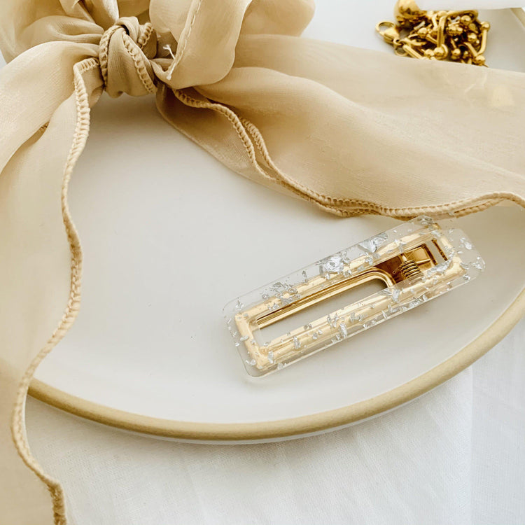 TRANSPARENT GOLD HAIR CLIP-VENUS LOVES JEWELLERY