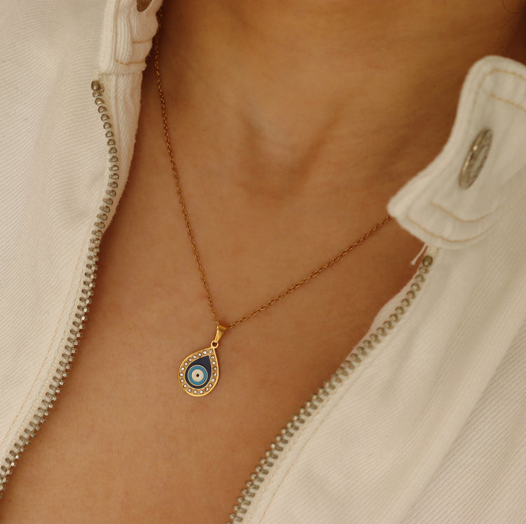BLUE EVIL EYE NECKLACE