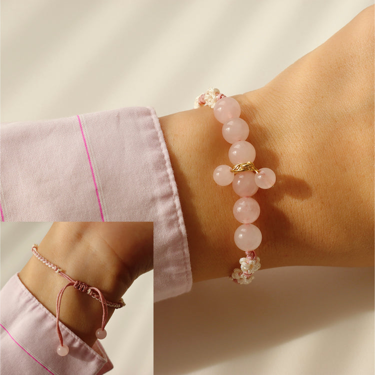 NATURAL PINK STONE BRACELET