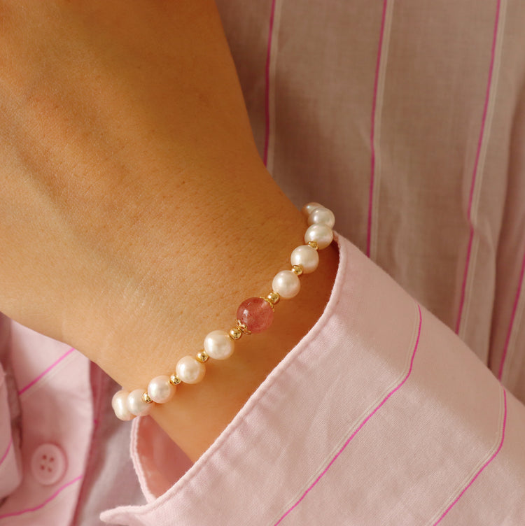 PEARL PINK NATURAL STONE BRACELET