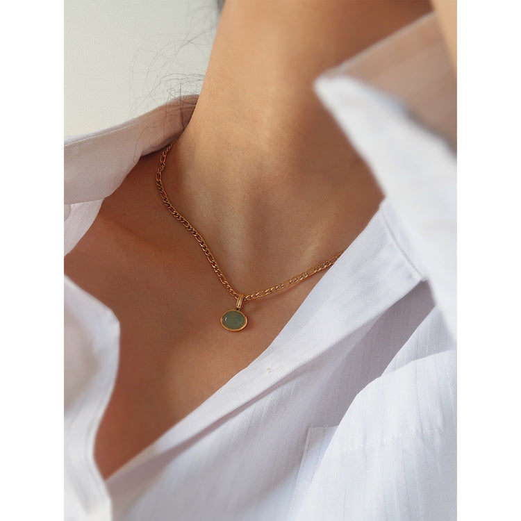 EMERALD FIGARO CHAIN NECKLACE
