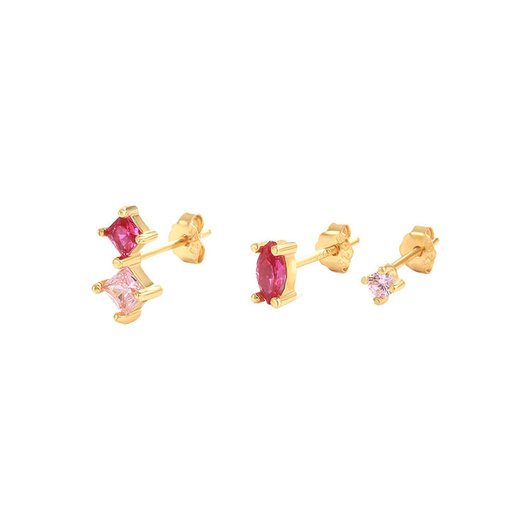 IRREGULAR STUD EARRINGS SET/3 PCS