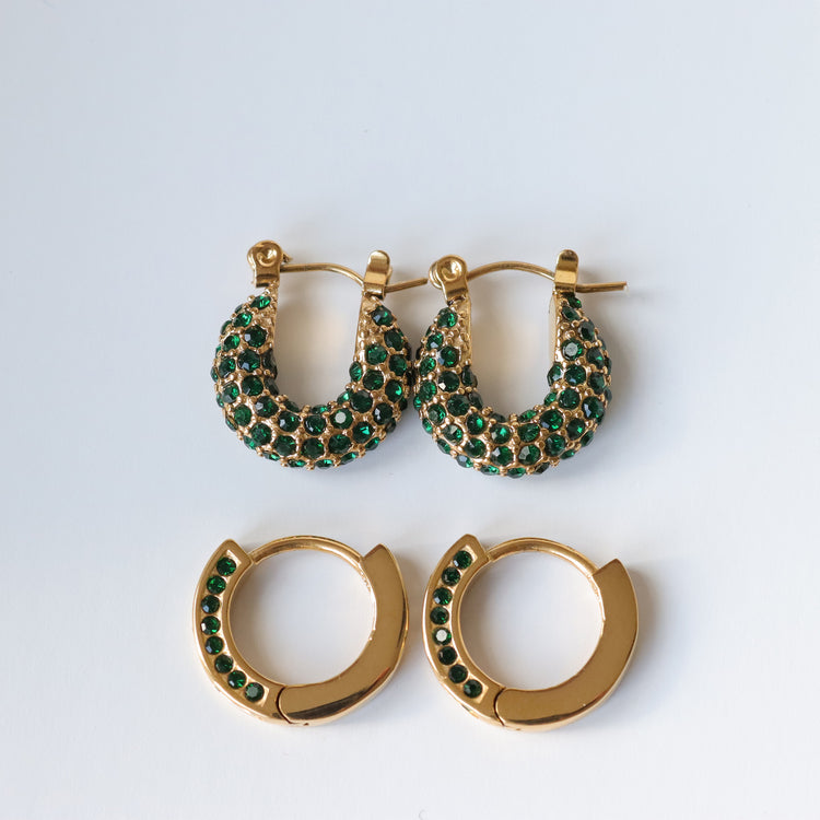 EMERALD 18K GOLD EARRINGS