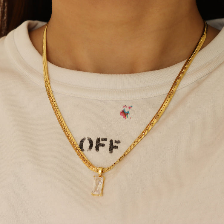 CRESCENT CRYSTAL NECKLACE