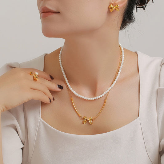 BOW GOLD NECKLACE