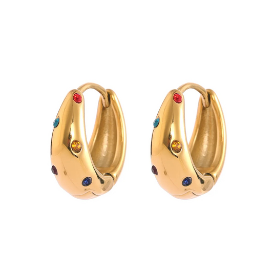 RAINBOW HOOP EARRINGS