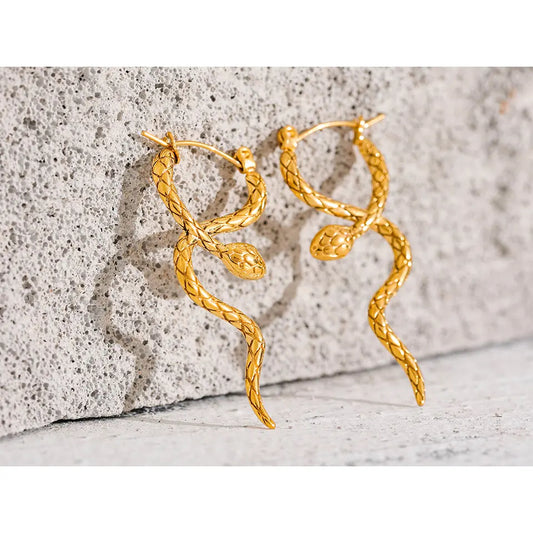 SNAKE HOOP EARRINGS