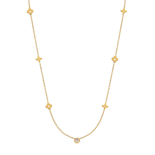 DAINTY CLOVER GOLD  NECKLACE