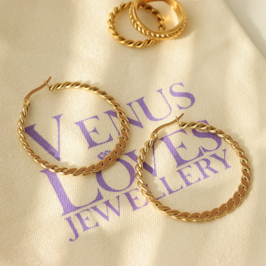 DOUBLE TWIST HOOP EARRINGS