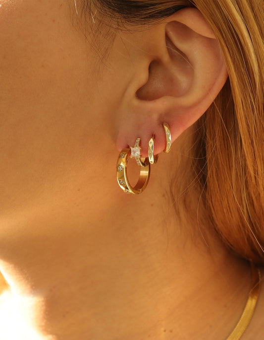 GEM STATEMENT HOOP EARRINGS