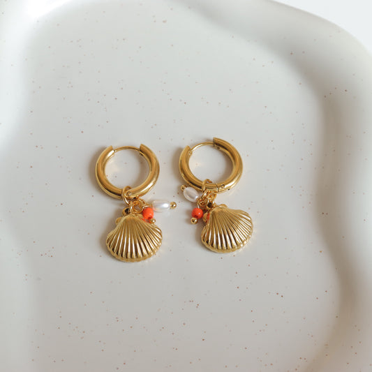 SEASHELL PEARL EARRINGS
