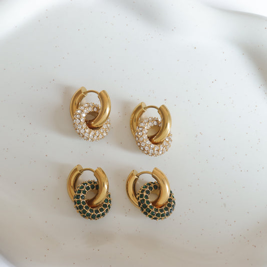 CRYSTAL HOOP EARRINGS