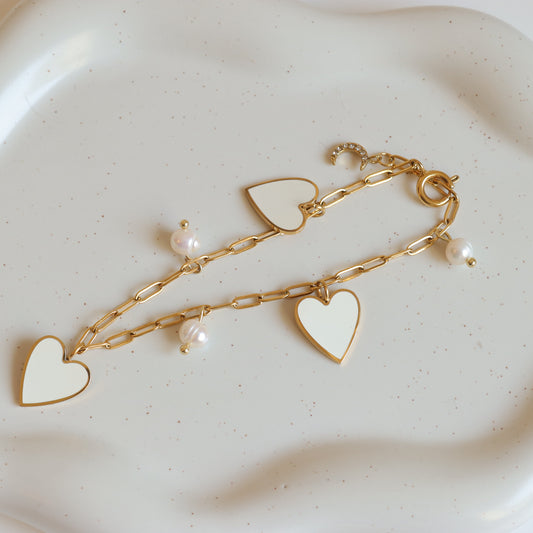 HEART PEARL BRACELET