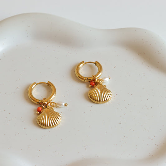 SEASHELL PEARL EARRINGS