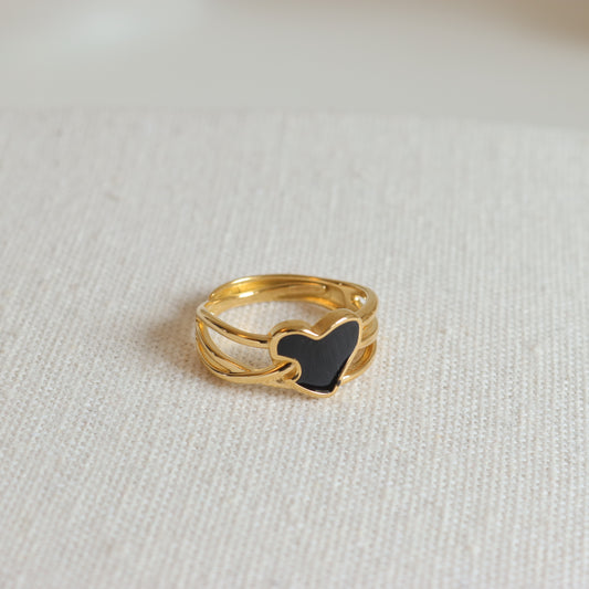 BLACK MULTI LAYER RING