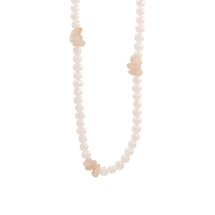 PINK STONE PEARL NECKLACE