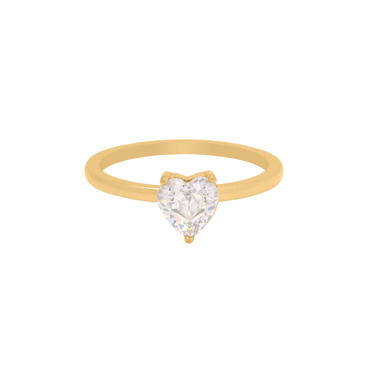 CRYSTAL HEART STACKING RING