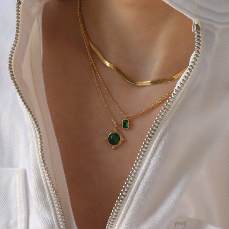 EMERALD CHARM NECKLACE