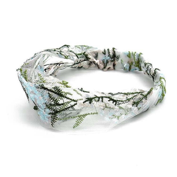 FLORAL EMBROIDERED HAIR BAND-VENUS LOVES JEWELLERY