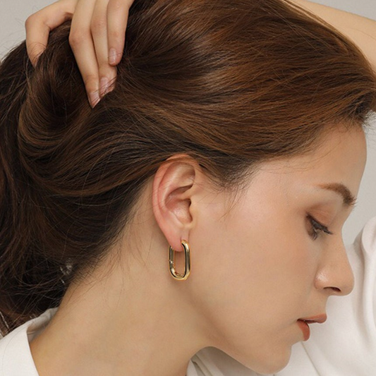 LINK UP HOOP EARRINGS