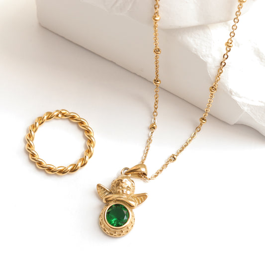 EMERALD ANGEL NECKLACE
