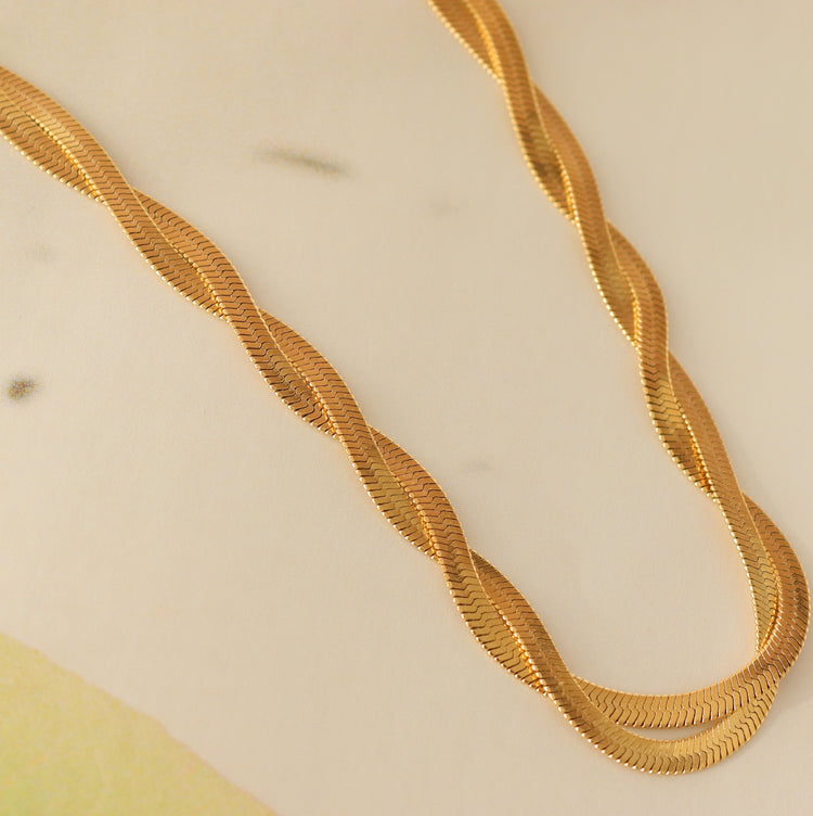 DOUBLE SNAKE CHAIN NECKLACE